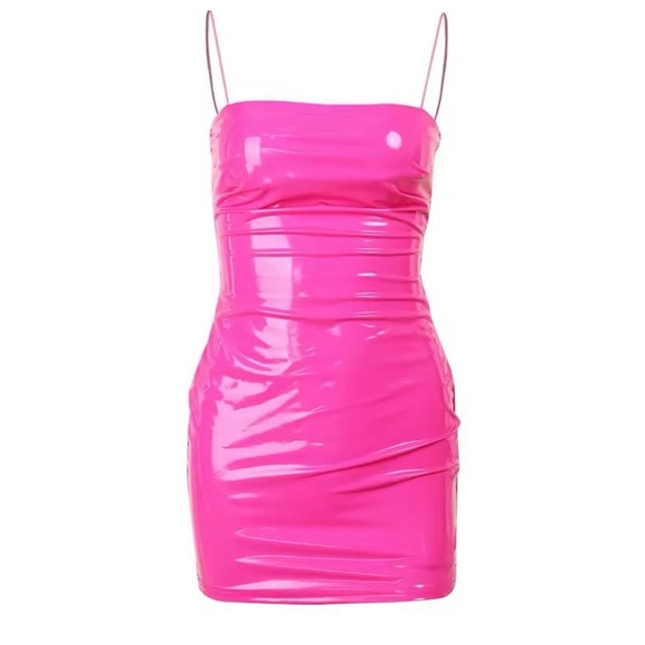 Sissy Princess Pink Latex look Corset Overbust Bustiers Top Sexy Shiny PVC S-2XL - Picture 6 of 9